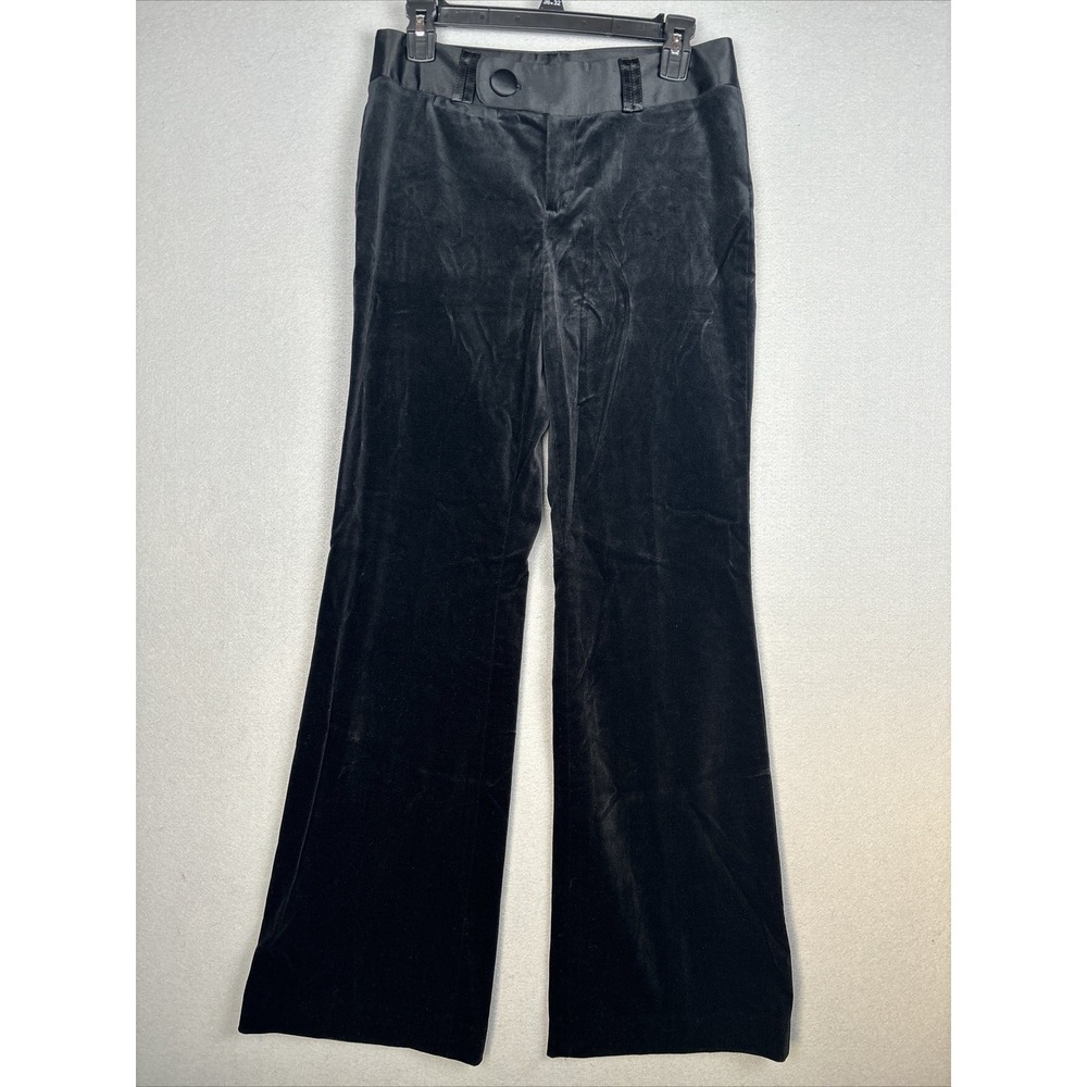 Banana Republic Women's Pants 4 Black Flare Leg Stretch Martin Fit Suede 2768